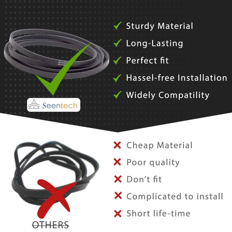 Seentech 40111201 Dryer Drum Belt by Seentech, Compatible for Whirlpool Maytag Dryers - Replaces Part Number WP40111201 59174 PS11742271 WP40111201VP 14218936 40051501 40051502 WP40111201 AP6009126 R0606549 - Image 5